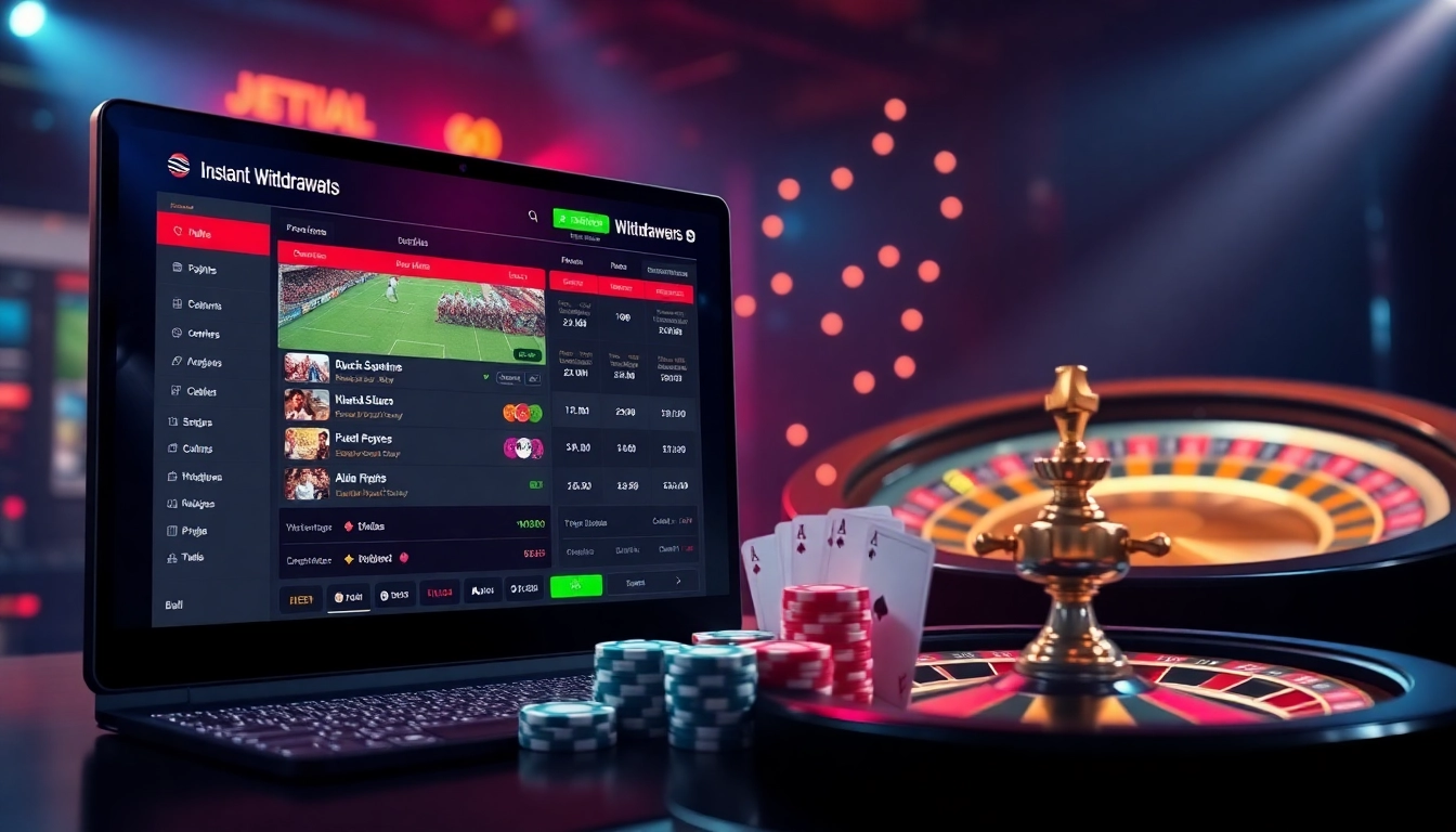 Visual representation of a site paris sportif retrait instantané showcasing vibrant online betting elements.