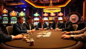 Experience thrilling casino action at MB66 with professional players engaged in poker.