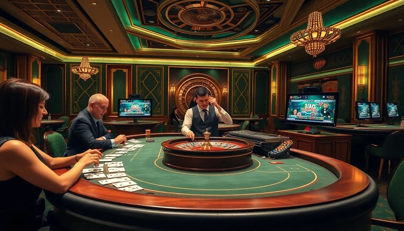 A thrilling casino live sans kyc experience with players enjoying a live dealer game and vibrant ambiance.
