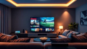 Enjoy high-definition content with Iron TV Pro in a modern living room setup.