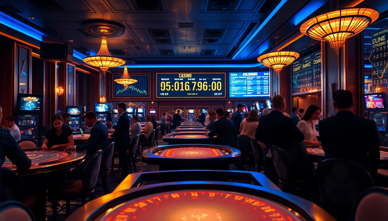 Le crypto casino offrant des jeux innovants illumine une atmosphère dynamique et élégante.