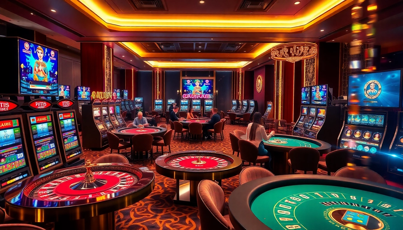 Experience the excitement of the meilleur casino en ligne 2026 with luxury decor and engaging players at poker and slots.