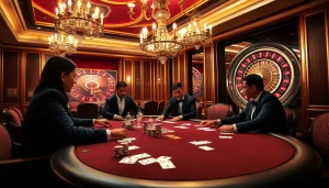 High-stakes poker players at an elegant casino table representing xx88.uk.com's luxurious gambling experience.