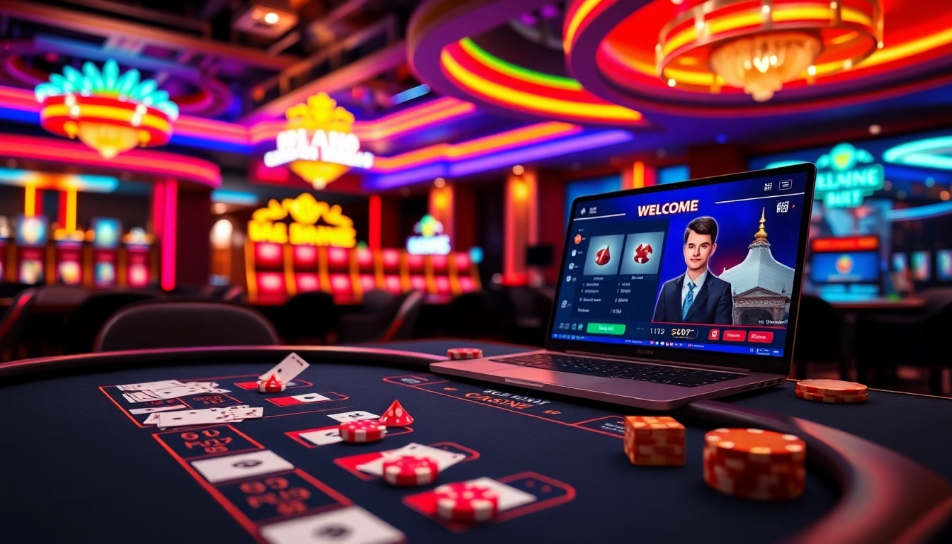 Jouer à un casino en ligne avec une interface dynamique et engageante, illustrant l'excitation du jeu.
