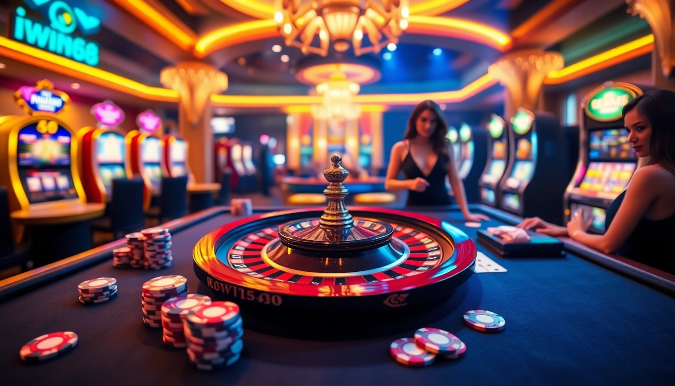 Experience the excitement of gambling at Iwin68 with vibrant casino visuals and engaging gameplay.