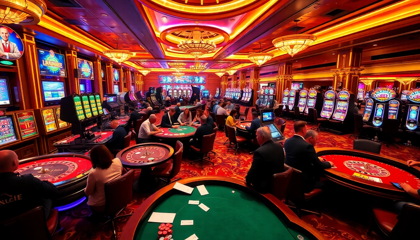 Players engaging in high-stakes gambling at a vibrant casino scene reflecting the essence of 包网.