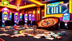 Experience the thrill of online gambling at 8kbet.com with vibrant casino visuals and rich game elements.