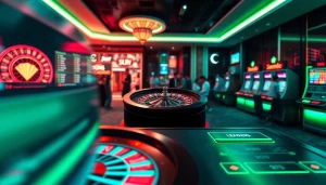 Jouer à casino en ligne avec une interface interactive riche en couleurs et éléments captivants.